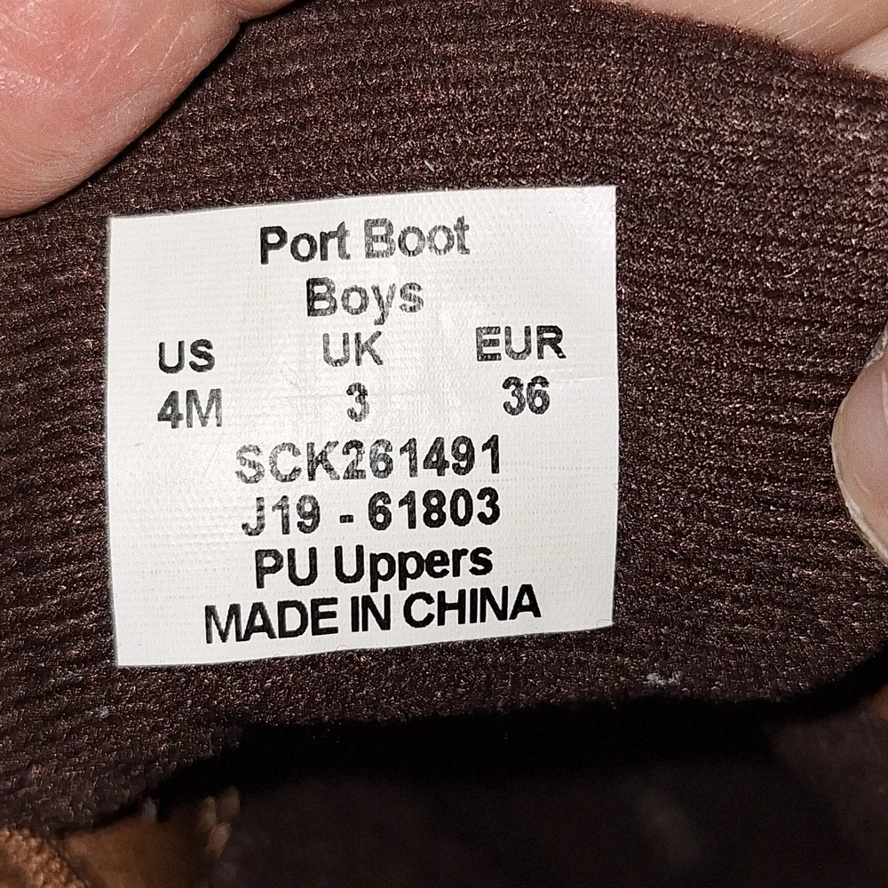 SPERRY Port Duck Boots - Lace Up Leather &‎ Rubber Waterproof - Size 4 M Youth